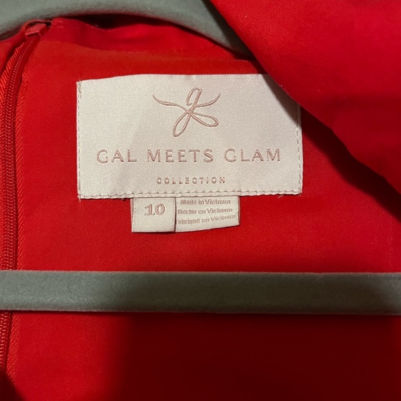 Gal Meets Glam Venetian Red Camille V-Neck Sash Waist Pants Jumpsuit 10 - Picture 11 of 11